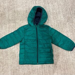 Amazon Essentials Teal Green Hooded Puffer Jacket